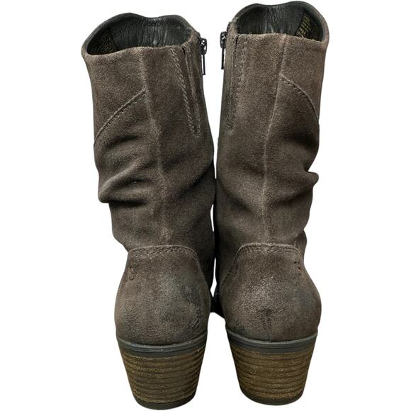 Josef Seibel Suede Mid Calf Boots Womens SZ 38 Brown Western Boho Minimalist - Picture 5 of 11